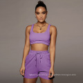 2021 пользовательский логотип два шорт -набор Peice Summer Biker Lady Short Bins